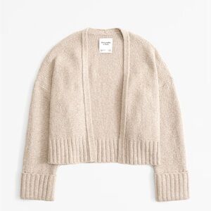 Women's Beige Open-Front Sweater